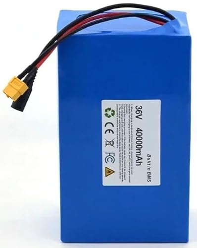 Batterie De Vélo Électrique 36V 40Ah, Ebike Batterie 36V 40AH 10S5P Haute Puissance Batteries avec Chargeur for 250W 350W 500W 750W 800W 1000W Moteur 36V 40Ah,T