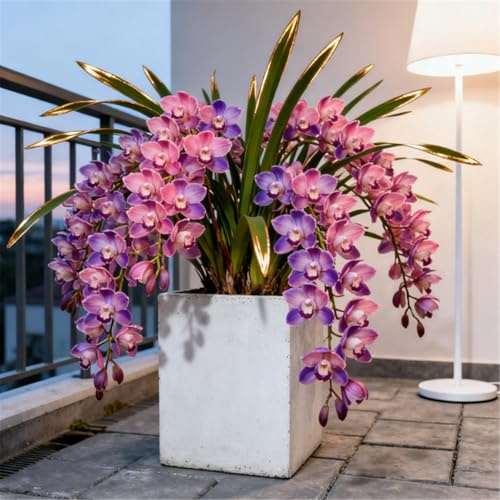 Orchidea Cymbidium dal profumo intenso - Facile da coltivare - Fiorisce sia in casa che all'aperto - Adatta ai principianti-3 PCS-J