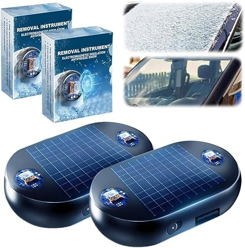 Electromagnetic Car Deicer, De Icer Spray for Car, Deicer Car Windscreen Spray, Car Heater, Car Interference Antifreeze Device, Electromagnetic Snow-Melter, Car Defroster, for Indoor & Outdoor (2PCS)