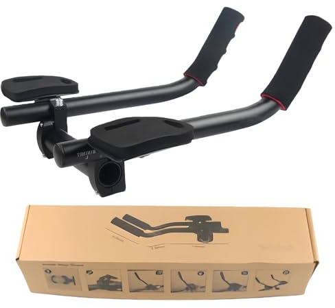 WIYETY Fahrrad Lenkeraufsatz: Lenker Aluminium Armlehne, Rutschfeste Aerodynamik Lenker, Rest TT Aufsatz für Triathlon, Verstellbare Stütze für Rennräder und Mountainbikes