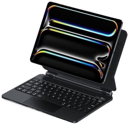 NFQZAWSKX HongHeFu Tablet Zubehör, Schutzhüllen-Set for Tastatur mit magnetischer Steuerung und Hintergrundbeleuchtung, geeignet for iPad Pro 13 Zoll (M4) 2024 Universal(Schwarz)