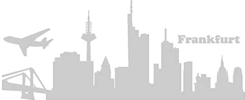 Samunshi® Autoaufkleber Frankfurt Aufkleber Skyline 40 x 16,4cm silbermetalleffekt