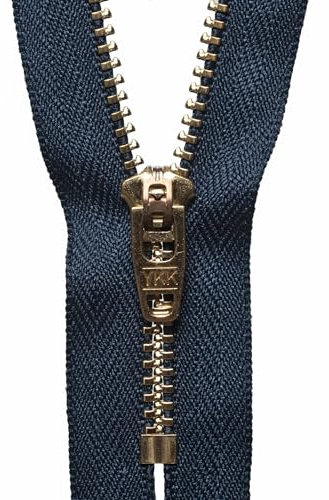 YKK Jeans Reißverschluss, Messing, 15 cm, Dark Navy