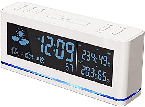 Funkwecker WS 6850 mit Vorhersage von Wettersituationen und Temperaturen sowie Luftdruckanzeige
