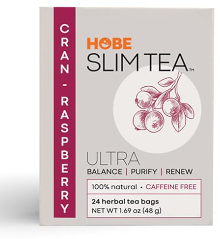 Pack of 1 x Hobe Labs Ultra Slim Tea Cran-Raspberry - 24 Tea Bags