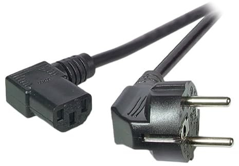 EFB-Elektronik Netzleitung Schutzkontakt 90° - C13 90°, schwarz, 5,0 m, 3 x 1,00 mm², EK535.5