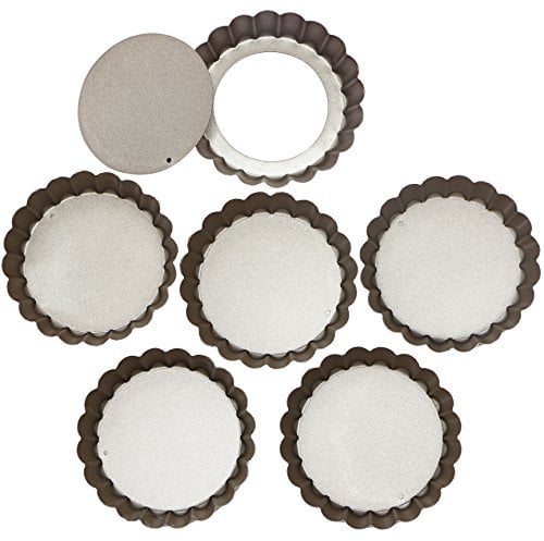 webake Tarteform Mit Hebeboden Klein Ø 10 cm Set von 6 Mini Quicheform Gute Antihaftbeschichtung Pie Form Backform