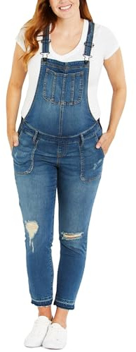Motherhood Maternity Tuta da donna in denim per gravidanza alla caviglia skinny con pannello laterale, lavaggio medio, Small