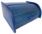 Wooden Bread Bin with Sliding Lid, Dense Wood, Blue, Small