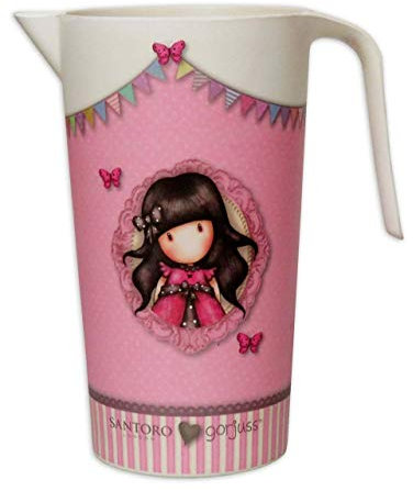 CYP Brands - Jarra Gorjuss Ladybird de Bambú, Biodegradable, Color Rosa y Beige, 10x15x18 cm