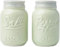 Vintage Salt & Pepper Shakers by Comfify - Adorable, Farmhouse Mill Set for Vintage, Rustic, Shabby Chic Decor - Sturdy Ceramic in Green - 3.5 oz. Capacity