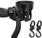 Pram Cup Holder, VDROL Stroller/Pushchair Cup Holder with 2 Hooks, Universal Baby Bottle Organizer for Stroller, Drink and Coffee Cup Holder for Baby Buggy and Bike, 360 Degree Rotation (Black)