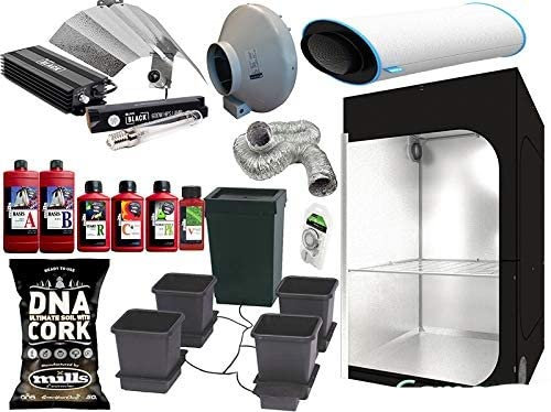 Autopot 4 Grow Tent Kits With 600W Hps Light kit,Soil & Fertilisers Hydroponics (Mills - Soil With Cork + Full Set of Fertilisers)