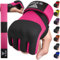 WYOX Wraps Gants de boxe MMA pour homme et femme – EZ-Off et On – Rembourrage épais des phalanges – Tissu respirant (rose, taille XS)