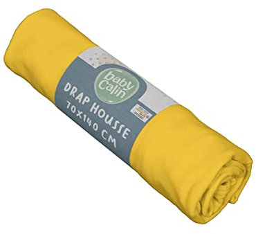 BabyCalin - Spannbettlaken, 70 x 140 x 17 cm, Senf, Öko-Tex-Zertifiziert