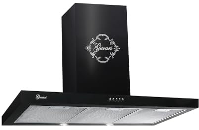 Gurari Wandhaube GCH F 461 BL 7 Schwarze Dunstabzugshaube 70 cm | Sehr Saugstark 1000 m³/h Motor | Drückknöpfe Dunstabzug 3 Stufen | Abzugshaube Abluft/Umluft Kaminhaube Dunsthaube Premium Marke