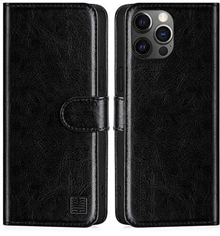 32nd Book Wallet PU Leather Flip Case Cover For Apple iPhone 12 Pro Max (6.7), Design With Card Slot and Magnetic Closure - Black
