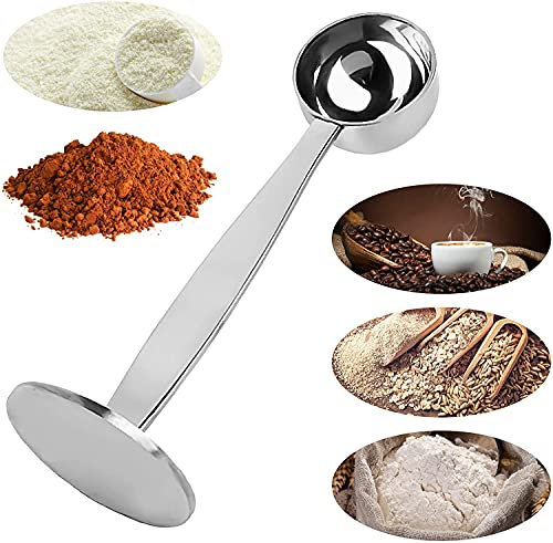 Cuchara medidora de acero inoxidable para sopa, proteína, polvo, especias, plata