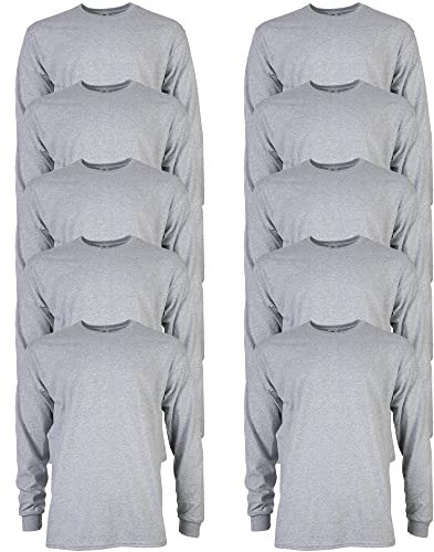 GILDAN Men's, Ultra Cotton Long Sleeve T-Shirt, Style G2400, Sport Grey, XXL