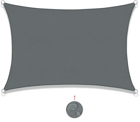 SUNNY GUARD Voile d'ombrage Rectangulaire 2.5x3.5m Imperméable Toile Ombrage UV Protection pour Patio Jardin, Terrasse, Extérieur, Balcon,Gris Anthracite