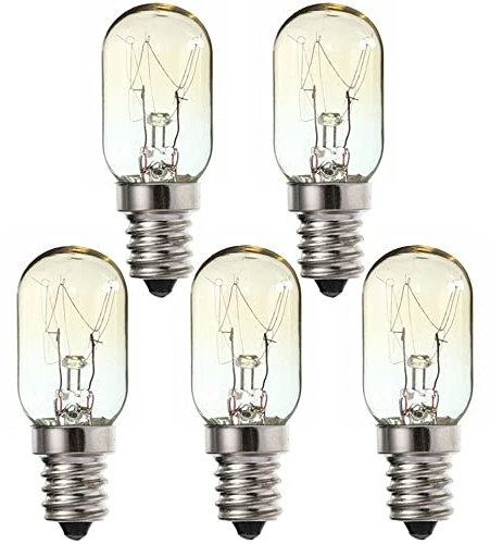 Sunnylinn 15W E14 Screw Salt Lamp Bulbs 230V, Scentsy Warmer Bulb Small Edison SES Warm White 2700K, Sewing Machine Light Bulb, Pygmy Fridge T20 Tubular Incandescent (5-Pack)