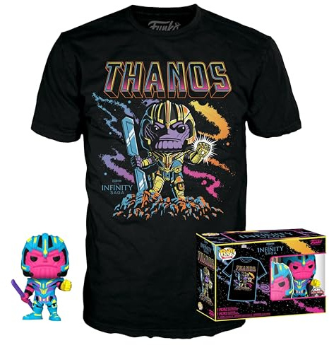 POP! & Tee: Marvel - Thanos - (BKLT) - Large - (L) | Offizielles Film Merch - Kurzarm T-Shirt mit Print - Geschenkidee zum Geburtstag für Fans und Sammler