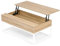IDMarket - Couchtisch, aufklappbar, rechteckig, Holz und Metall, Weiß, Industriedesign