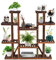 RELAX4LIFE Étagère à Fleurs en Bois, Support de Pots avec Grande Capacité pour Décoration, Porte-Plantes Extérieur et Intérieur (6 étagères / style4)