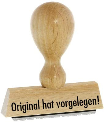Die Stempel GmbH - Lagerstempel - Original hat vorgelegen - 4 cm lang - Holz - beige