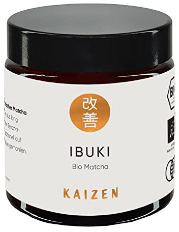Kaizen - Matcha Pulver Ibuki - erlesener Premium Bio Matcha Tee - beschattet - Direktimport aus der Präfektur Kagoshima/Japan - 30g Dose mit UV & Sauerstoffschutz