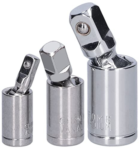 Hapivida Juego de enchufes universales, Adaptadores de llave de vaso de impacto 3 tamaños (1/4'' 3/8'' 1/2'') Acero al cromo vanadio para reparación automotriz y mantenimiento del hogar