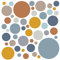 WandSticker4U®- 6 Bögen, 93 PUNKTE zum Kleben, pastell GELB BLAU BRAUN GRAU I Wandtattoo Punkte Kinderzimmer Wandsticker Kreise Dots I Möbelsticker Klebepunkte Mädchen & Junge Deko GROß