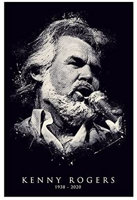 MJKO Kenny Rogers 1 Leinwand-Poster, Schlafzimmerdekoration, Sport-Landschaft, Büro, Raumdekoration, Geschenk, ohne Rahmen, 30 x 45 cm