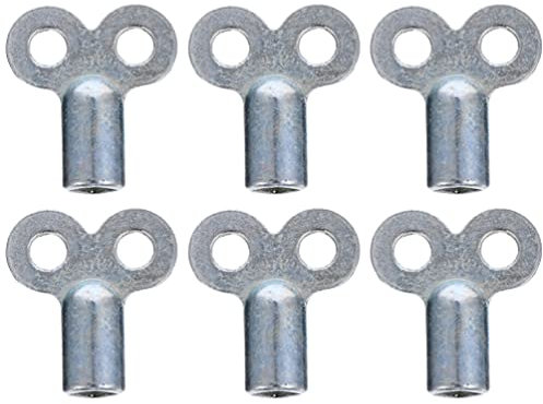 Veemoon 6pcs Exhaust Valve Key Socket Wrenches Radiator Tail Key Gas Meter Lock Key Heater Vent Faucet Key Universal Socket Radiator Keys for Old Radiator Accessories Pipeline Zinc Alloy