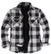 ZENTHACE Mens Plaid Flanell Jacke Sherpa Fleece gefüttert Cpo Sanp Button Down Flanell Arbeit Shirt Langarm grau XL