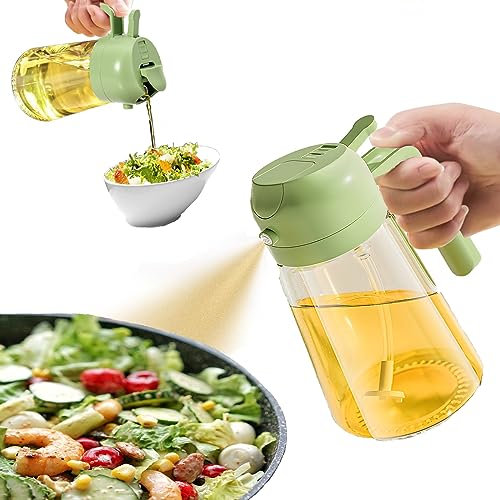 NIKKIER Pulverizador de aceite para cocinar, rociador de aceite de oliva de 470 ml, pulverizador de aceite para freidora de aire, ensalada, barbacoa, asar