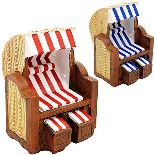 alles-meine.de GmbH große Figur/Dekofigur - Strandkorb - bunter Farb-Mix - Reise - Ostsee/Nordsee - Maritim - Deko - Mini - Tischdeko - Miniatur - Strandurlaub - Meer - S..