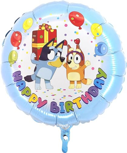 Toyland® 45.7cm (18) Runder Folienballon Happy Birthday Bluey & Bingo“ – Partydekoration für Kinder