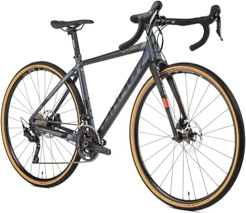 Airtracks Herren Gravel Bike 28 Zoll Gravel Fahrrad Sterrato 7.0 Shimano 2 x 10 Gang GRX-400 - UD Carbon Gabel - Rahmenhöhen 52cm und 55cm - Modell 2023 (49cm (Körpergröße 152-165cm))