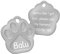 ENGRAVO Hundemarke mit Gravur in Silber 26mm | Pfote Halsbandanhänger personalisiert | Namensschild für Halsband | Anhänger Marke für Hunde, Welpen & Katzen | Dog Tag mit Wunschgravur