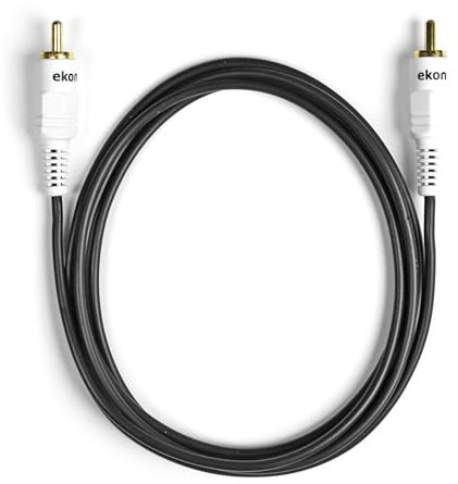 Ekon cavo RCA composito, 1.5 metri, 2 RCA, maschio maschio, per amplificatori, DVD, Blue-Ray, proiettori, TV