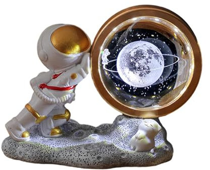 Gralara Veilleuse Boule de Verre 3D, Lampe de Nuit d'astronomie Lampe Globe en Verre Lampe de Chevet pour Commode, c