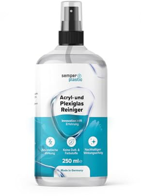 Premium Acrylglas Reiniger - Hochwirksamer Plexiglas Reiniger - Acryl Reiniger für den Innen- und Außenbereich - Kunststofffenster Reiniger - Acrylreiniger für Badewanne und Acryloberflächen (250ml)