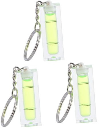 OSALADI 3pcs Mini Bubble Spirit Level Keyring Acrylic Pocket Level Keychain Square Lightweight Design for Desk Photo Frame Tripod Woodworking Tools Computer Monitor