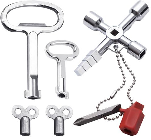 7 llaves para radiador, caja de contador, llaves de válvula de radiador, llaves universales para radiador, llave maestra, llave multifunción