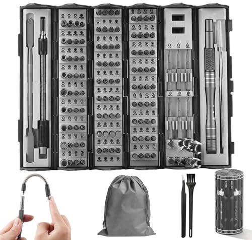 Spring Precision Screwdriver Set, 128 in 1 Precision Screwdriver Set, Portable Cylindrical Screwdriver Set Kit, Professional Magnetic Repair Tool for Computer,Watch, Eyeglass, Electronic (1pc)