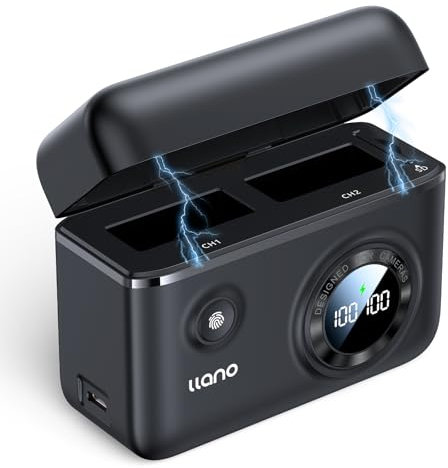 llano LP-E8 Akku Ladegerät 18W Schnellladegerät mit 2 USB-C für Canon EOS 600D 700D 650D 550D Rebel T2i T3i T4i T5i Kiss X4 X5 X6i X7i DSLR Battery mit Smart Display LP-E8-Akkuladegerät