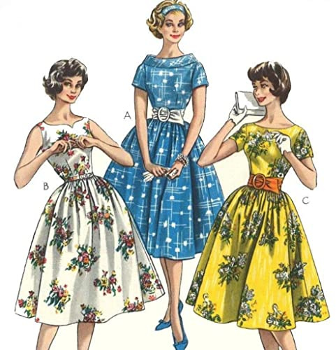 50er-Jahre-Schnittmuster, Rockabilly-Swing-Kleid – „Einfach zu nähen“ – verschiedene Größen