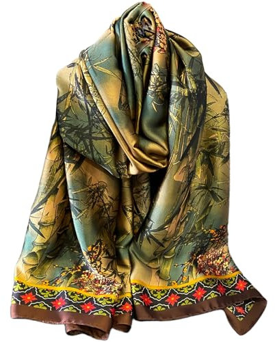 FAIRYGATE Schals für Damen Vintage Schal Halstuch Seidentuch Taschentuch Halstücher Bandschal Sommer Seidenschal für Frauen und Mädchen 180 × 90 cm Leichter Stola 87038