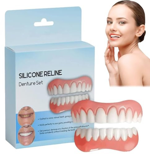 Bikenda Silicone Reline Denture Set,Bikenda Denture Set,Denture Silicone Reline Kit,Tooth Repair Kit,Soft Denture Reline Kit,Veneers Snap in Teeth Teeth Comfort Fit for Men and Women ﻿ ﻿ ﻿ (1pc)